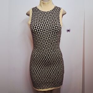 NEW Zara Knit Jacquard Dress Medium Turtleneck